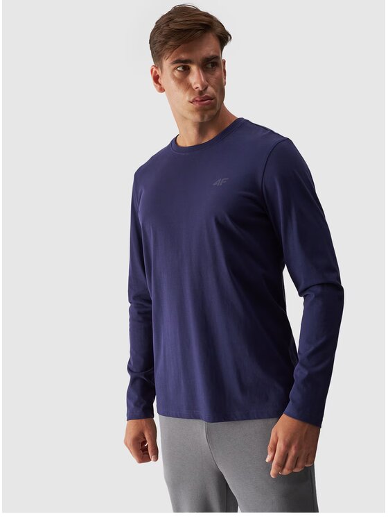 4F 4F Longsleeve 4FWMM00TLONM375-31S Dunkelblau Regular Fit
