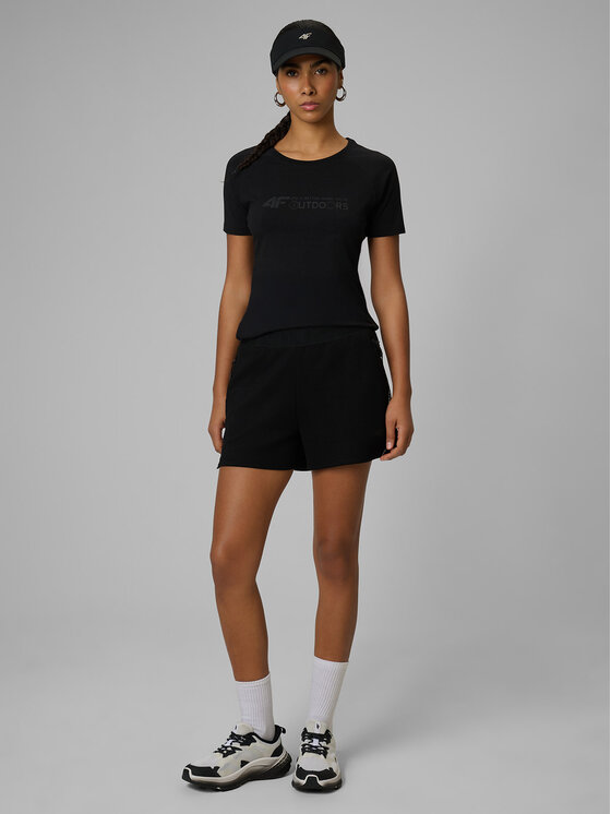 4F 4F Szorty sportowe COZY Czarny Slim Fit