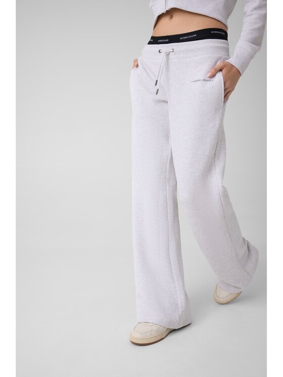 Guess Guess Kalhoty z materiálu 183268 Šedá Slim Fit