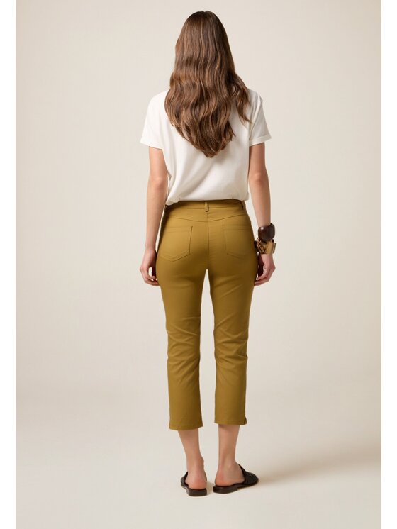 Oltre Oltre Pantaloni di tessuto P707R008473N025 Verde Slim Fit