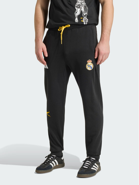 adidas adidas Spodnie materiałowe Real Madrid Avengers Czarny Regular Fit