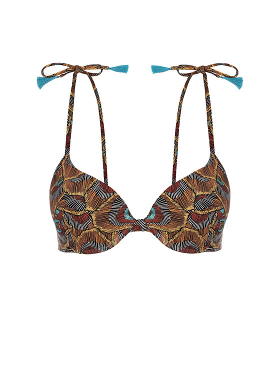 Miss Lou Miss Lou Bikini pezzo sopra G-BR1-BR Marrone