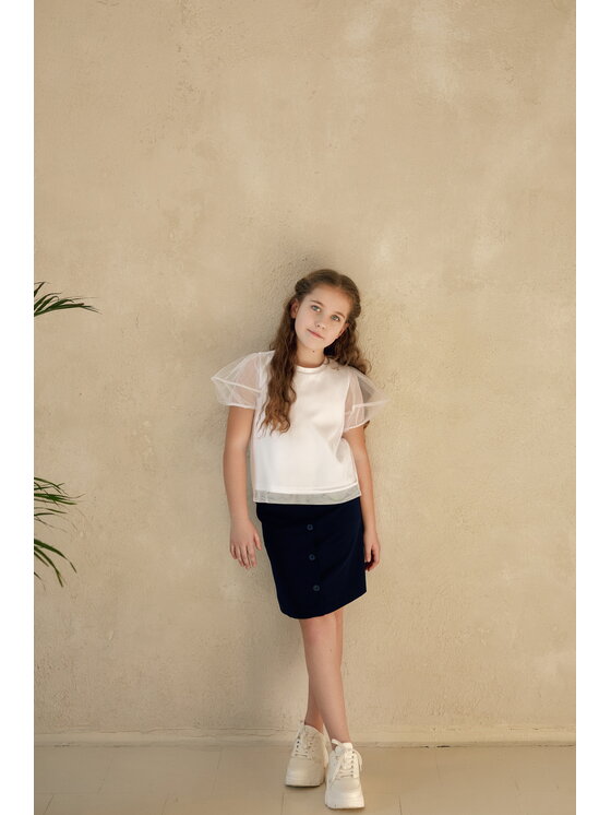 SLY SLY Bluza 5S-108 Biały Comfortable Fit