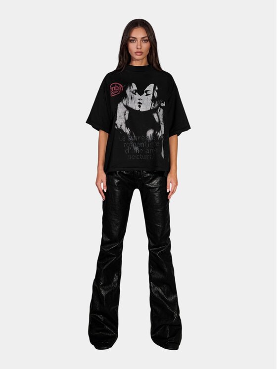MADE BY SOCIETY MADE BY SOCIETY T-Shirt FREQUENCY - T27449 Czarny Basic Fit