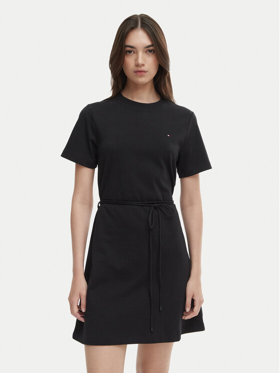 Tommy Hilfiger Rochie de zi WW0WW49772 Negru Regular Fit