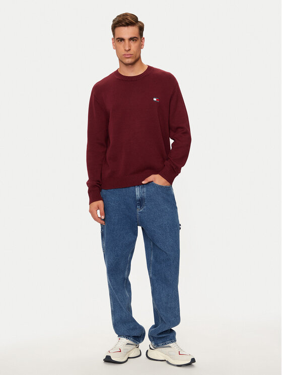 Tommy Jeans Tommy Jeans Sweter Badge DM0DM20706 Bordowy Regular Fit