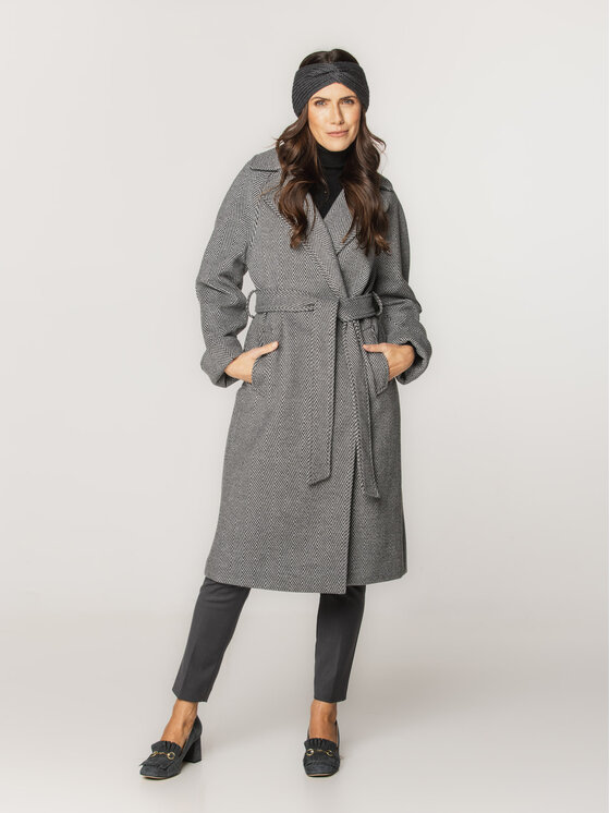 Willsoor Willsoor Płaszcz przejściowy 65363-65364 Szary Regular Fit