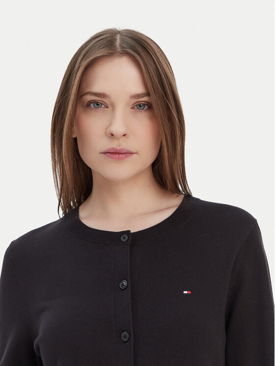 Tommy Hilfiger Tommy Hilfiger Pletena jopica WW0WW42370 Črna Regular Fit