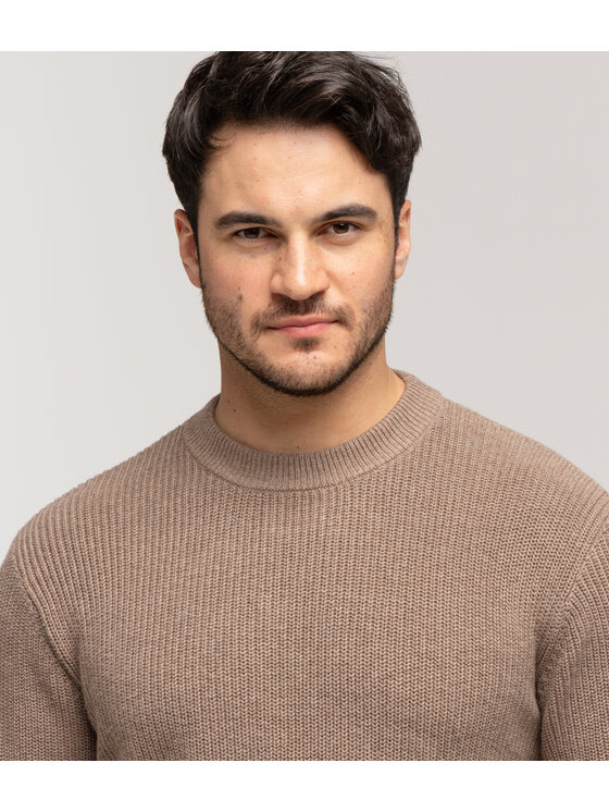 Lee Cooper Lee Cooper Sweter PERES 1801 Beżowy Regular Fit