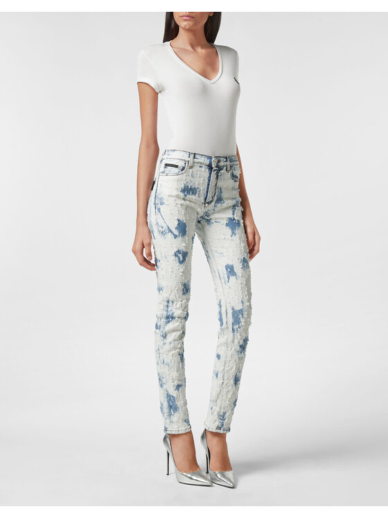 PHILIPP PLEIN PHILIPP PLEIN Džínsy 1743 Biela Regular Fit