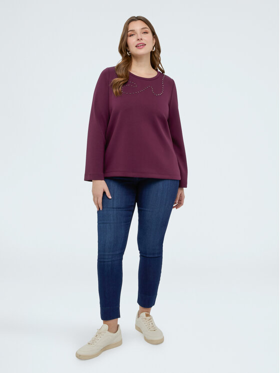 Fiorella Rubino Fiorella Rubino Bluza G897L009260N039 Bordowy Flared Fit