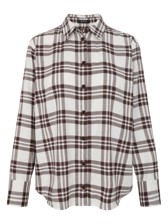 KMX KMX Koszula 504530005 Brązowy Straight Fit