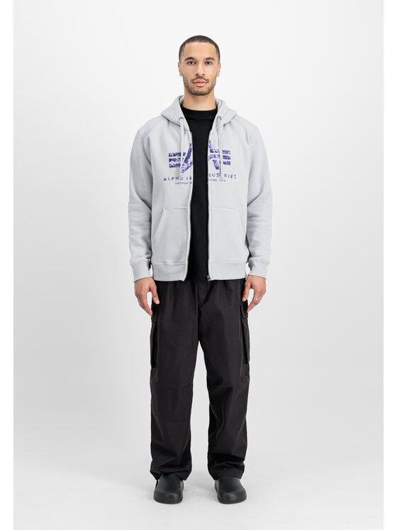 Alpha Industries Alpha Industries Bluza Basic Puff Print Camo Zip Hoodie Szary Regular Fit