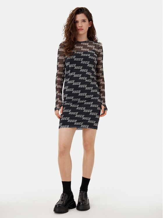 HUGO HUGO Sukienka codzienna HUGO-50534848 Szary Regular Fit