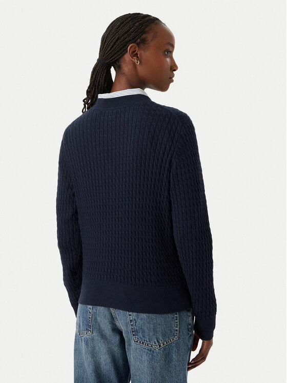 Tommy Hilfiger Tommy Hilfiger Pulover Fine WW0WW44993 Mornarsko modra Regular Fit