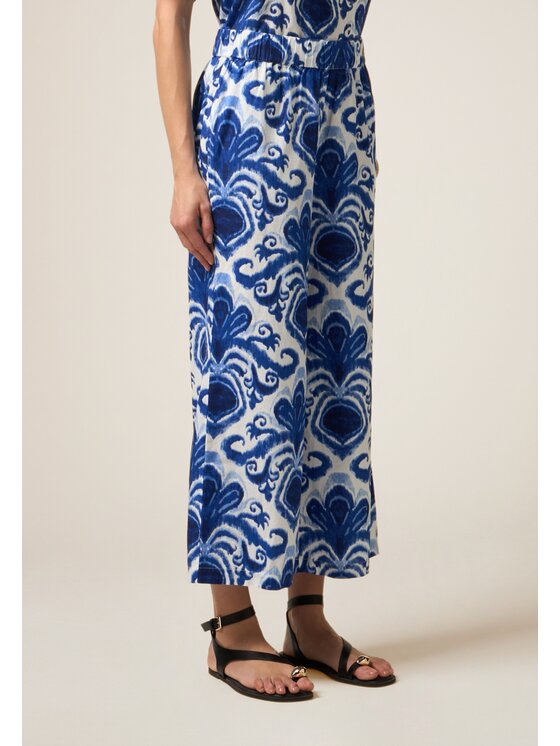 Oltre Oltre Pantaloni di tessuto P265J002330N0Z4 Blu A-Line Fit