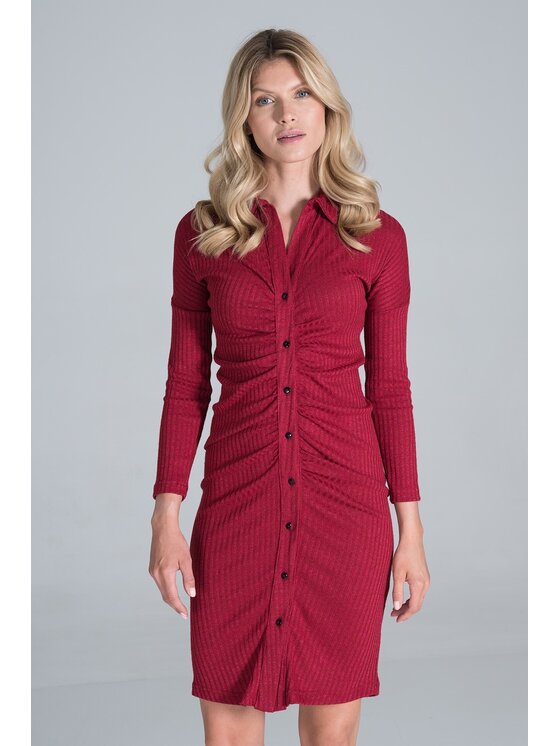 FIGL FIGL Φόρεμα M824 Κόκκινο Slim Fit