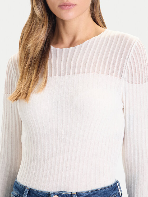 Guess Guess Pullover W5BR62 Z0890 Écru Slim Fit
