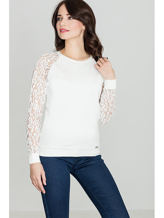 Lenitif Lenitif Bluzka K329 Écru Regular Fit