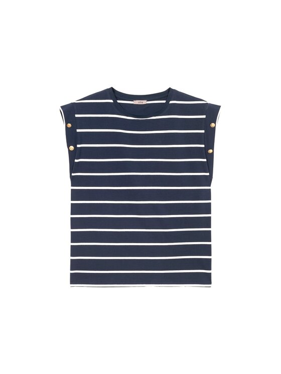 Oltre Oltre Bluzka G375J004155N0Z4 Niebieski Regular Fit