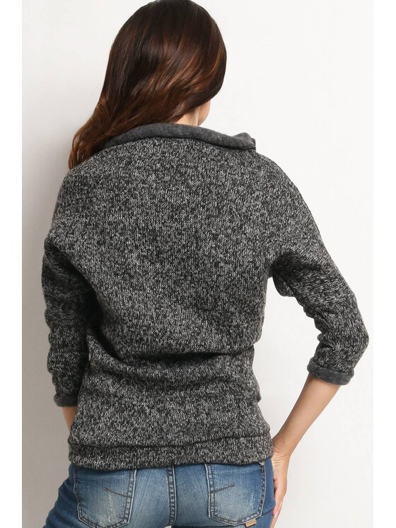 Awama Awama Sweter A121 Szary Basic Fit