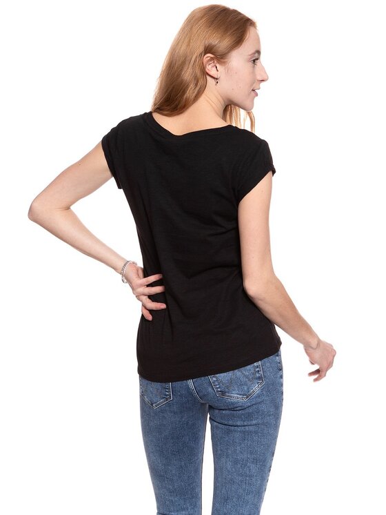 Wrangler Wrangler T-Shirt I LOVE TEE Czarny Regular Fit