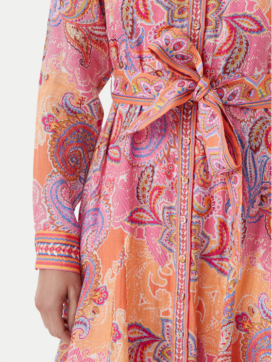 Hale Bob Hale Bob Сукня-сорочка with linen 4YDD632A Рожевий Regular Fit