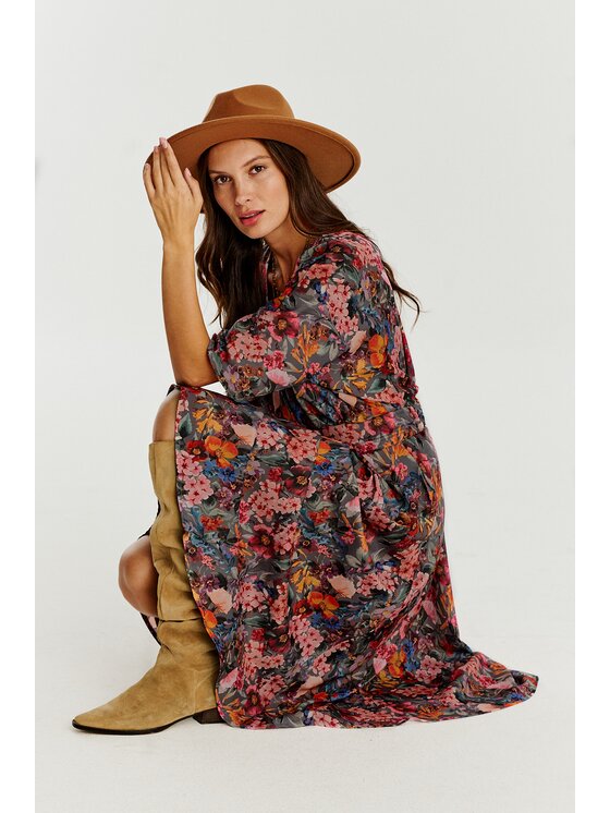 NAOKO NAOKO Sukienka codzienna Floral Sweetness Kolorowy Regular Fit