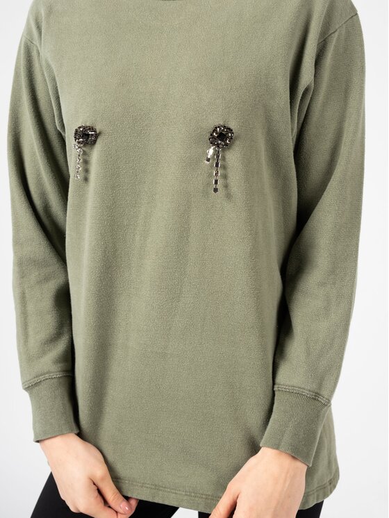 PINKO PINKO Felpa 1S100B Y7QQ Verde Oversize