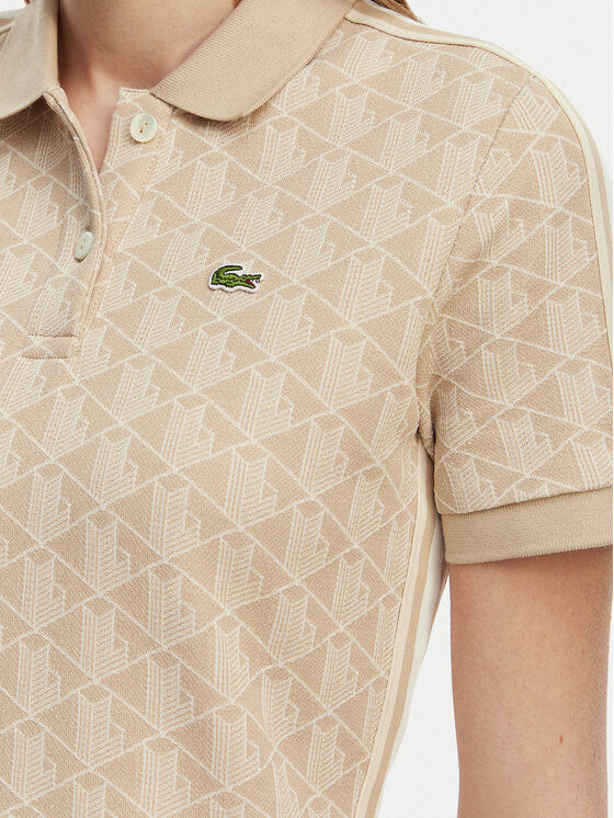 Lacoste Lacoste Haljina za svaki dan EF2655 Svijetlo bež Slim Fit