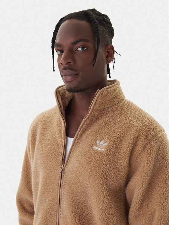 adidas adidas Polár kabát Trefoil Essentials Teddy JW3530 Bézs Loose Fit