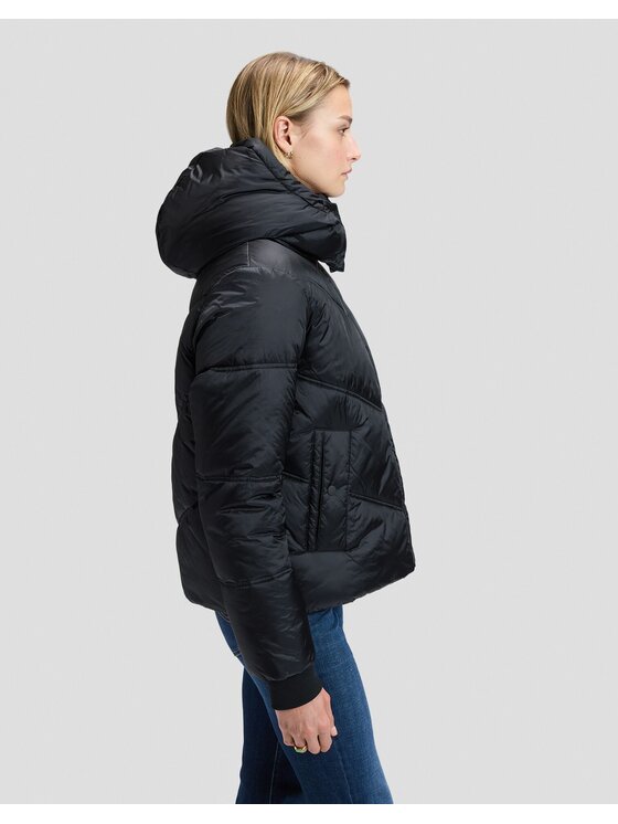 Lee Lee Kurtka puchowa SHORT HOODED PUFFER Czarny Regular Fit