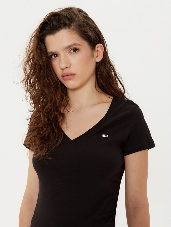 Tommy Jeans Tommy Jeans T-Shirt DW0DW20458 Černá Slim Fit