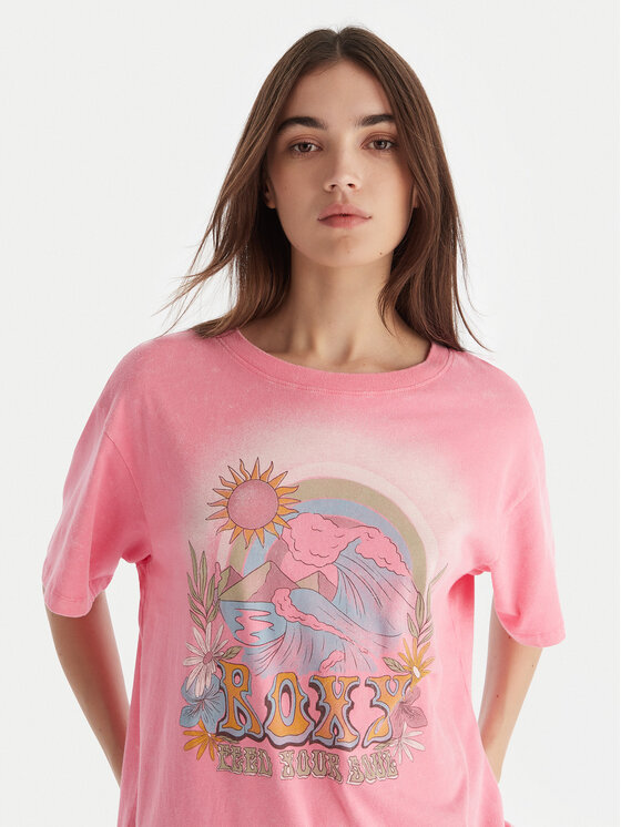 Roxy Roxy T-Shirt Sunnyoversize Optic Wash ERJZT06022 Růžová Oversize