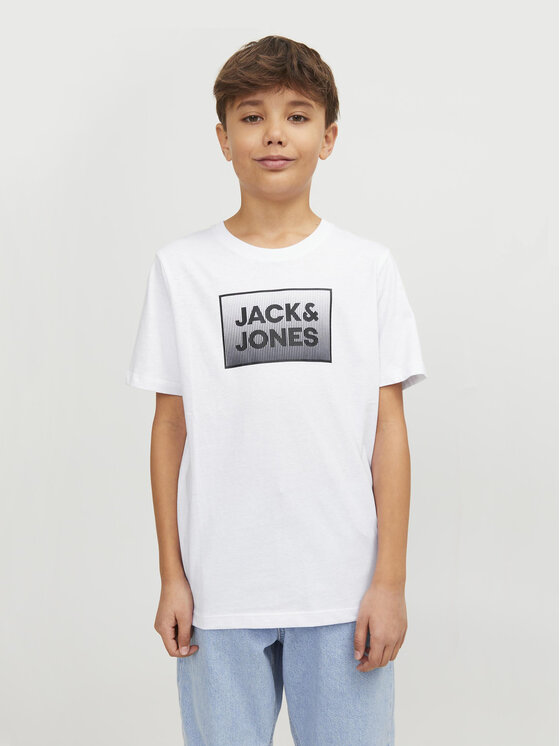 Jack&Jones Junior Tricou Steel 12249633 Alb Standard Fit