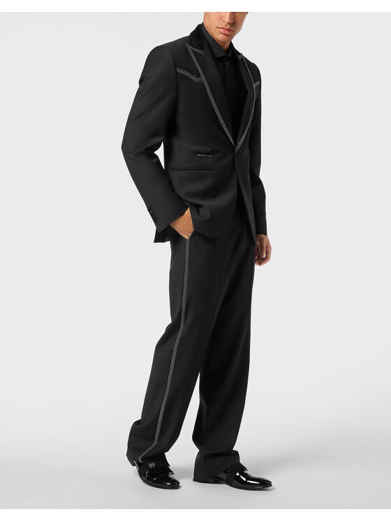 PHILIPP PLEIN PHILIPP PLEIN Marynarka 26101 Czarny Fitted Fit