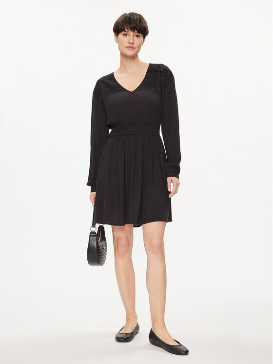 Vila Vila Haljina za svaki dan Mesa 14092006 Crna Loose Fit