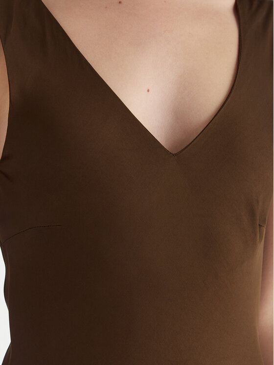 ViCOLO ViCOLO Kokteiļkleita TF0247 Brūns Regular Fit