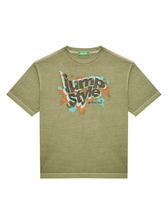 United Colors Of Benetton T-Shirt 3PCMC10N7 Zielony Regular Fit