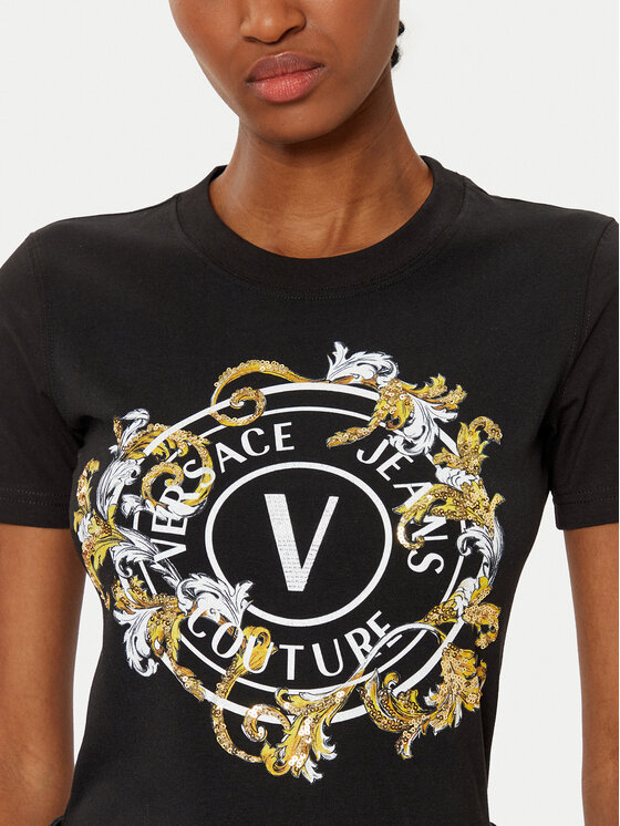 Versace Jeans Couture Versace Jeans Couture T-Shirt 78HAHC01 Czarny Regular Fit
