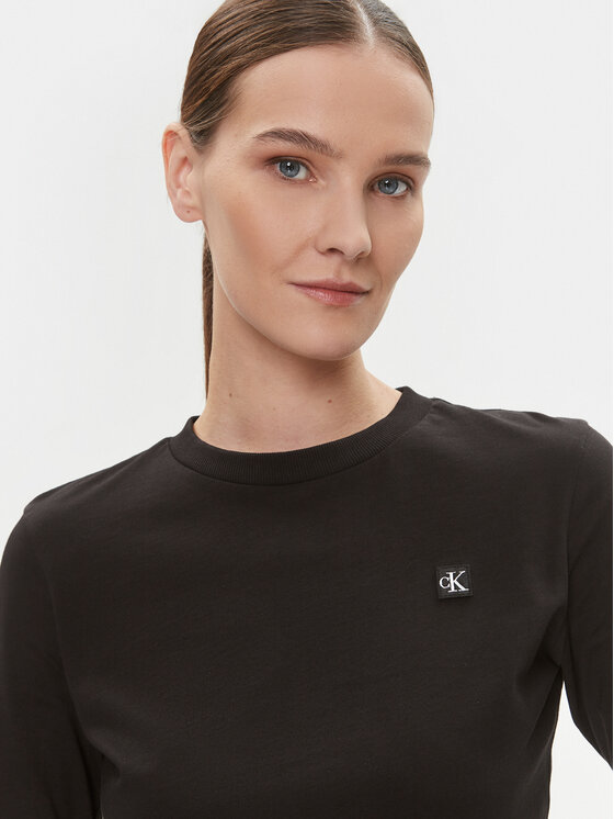 Calvin Klein Jeans Calvin Klein Jeans Blúzka Embro Badge J20J222884 Čierna Regular Fit