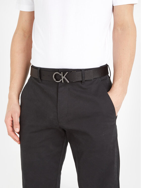 Calvin Klein Calvin Klein Чоловічий ремінь Adj/Rev Ck Metal Bombe Pb K50K510948 Чорний