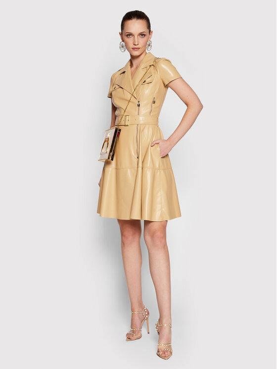 Vestito in similpelle AB-077-21E2-V540 Beige Slim