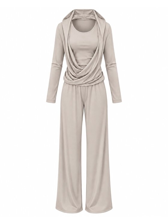 Agatha Studio Agatha Studio Komplet bluzka i spodnie A26SS-KA-K25 Beżowy Regular Fit