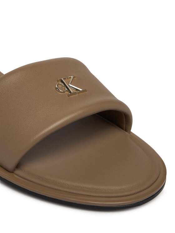 Calvin Klein Calvin Klein Natikači Round Flat Sndl Lth Bar Hw 2 HW0HW02925 Bež