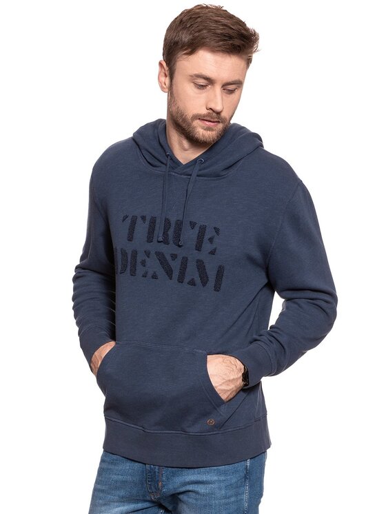 Mustang Mustang Felpa TERRY HOODIE Blu Regular Fit