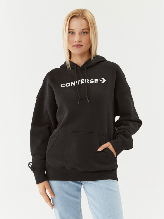 Converse Jopa Wordmark Fleece Hoodie Emb 10025690-A06 Črna Regular Fit