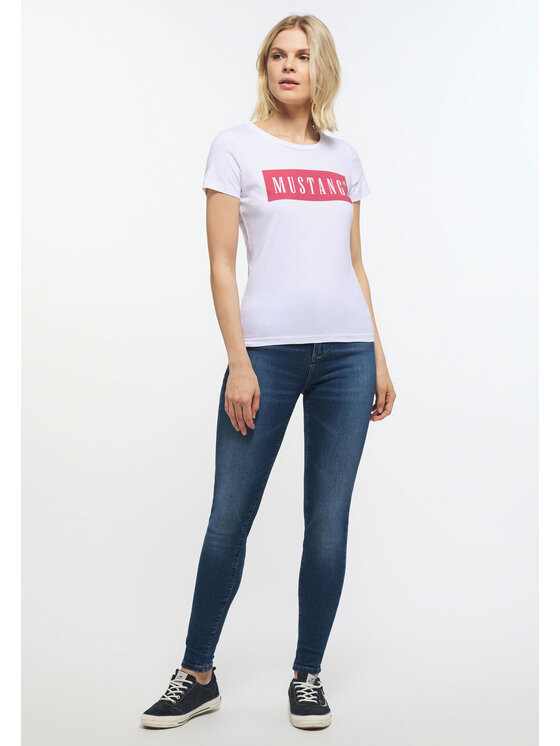 Mustang Mustang T-Shirt ALINA Biały Regular Fit