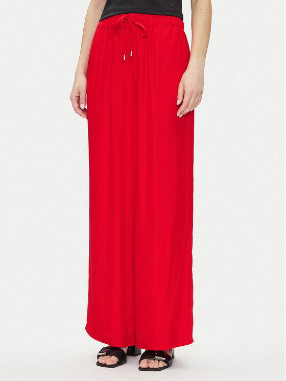 Calvin Klein Pantaloni din material Femei, Mărimea: 2, Roșu, LV044B932G