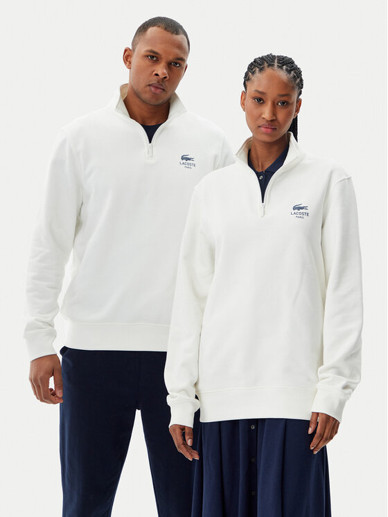 Lacoste Lacoste Mikina Unisex SH2735 Bílá Regular Fit